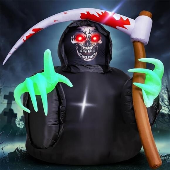 Halloween Inflatables Decorations Grim Reaper Outdoor Halloween Decor - Picture 7 of 7